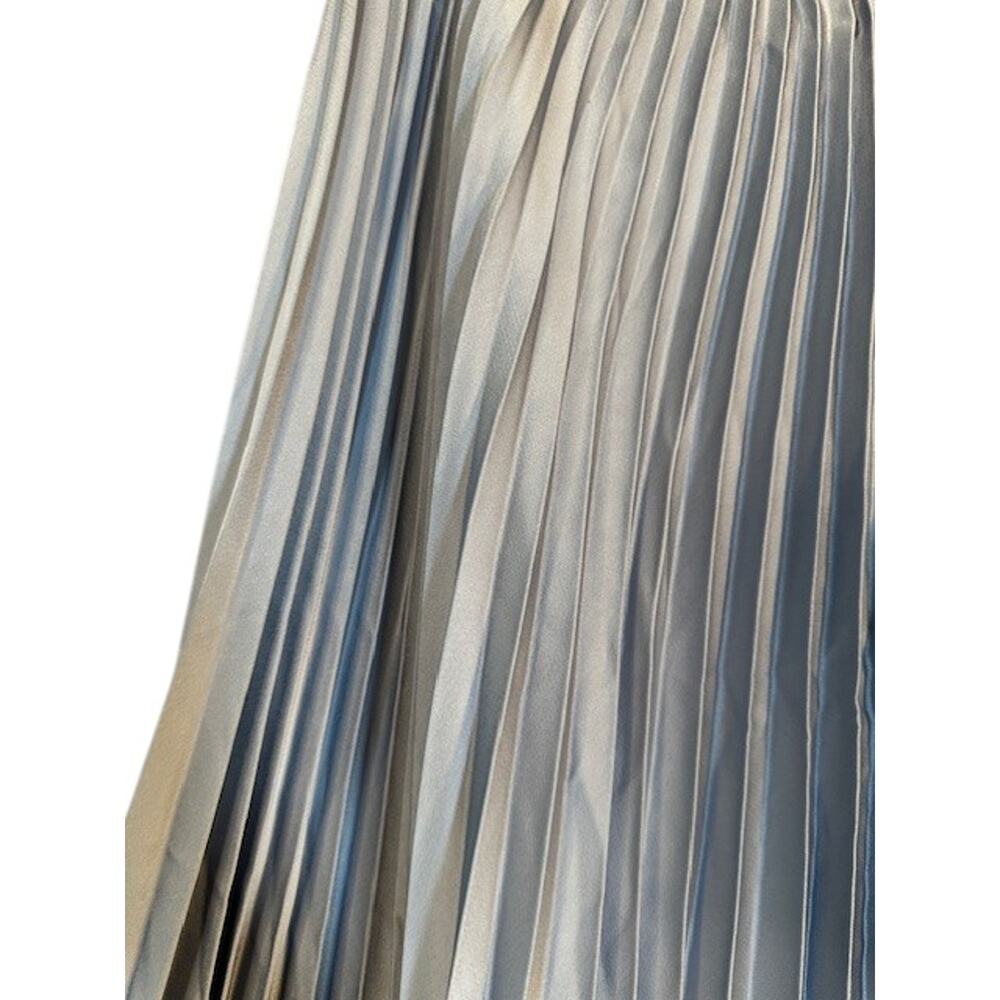 Halogen Light Baby Blue Crinkle Accordion Long Maxi Skirt Women Sz M - Picture 3 of 8